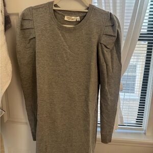 RD Style Gray Dress with Puff Sleeves